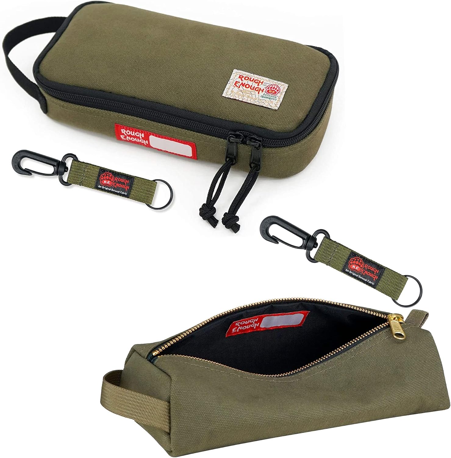 Rough Enough Canvas Small Tool Pouch Bag with Zipper Handle Bundle Set