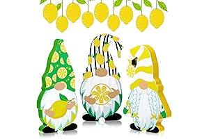 3 Pcs Lemon Gnomes Decor Lemon Wooden Decorations for Kitchen