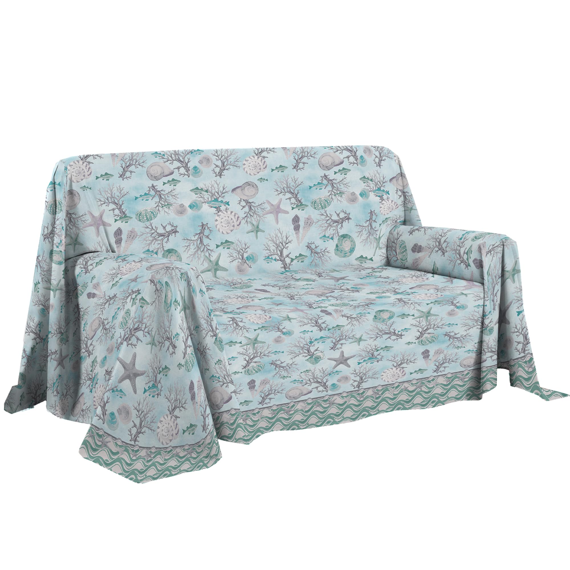 Housse de canapé 250 x 290 cm en coton lavable pour salon chic