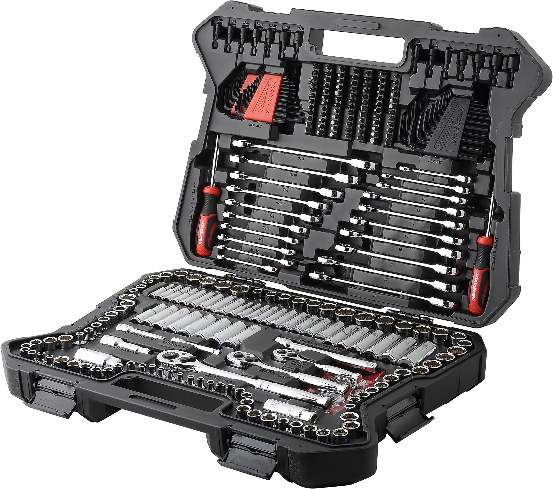 STARWORK TRUE MECHANIC 303-Piece Mechanics Tool Set and Socket Set, Professional, SAE/Metric