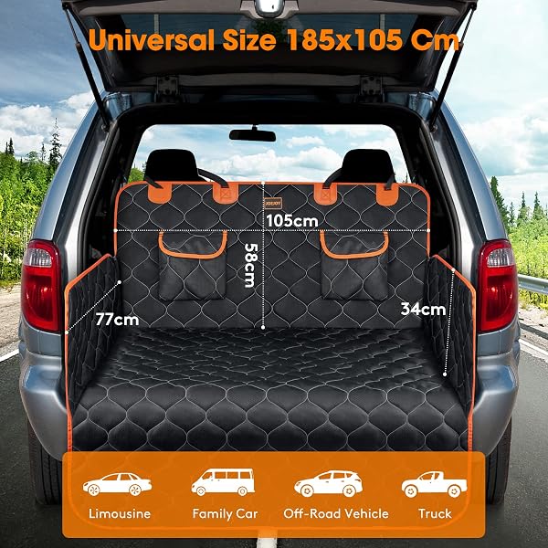 JOEJOY Car Boot Protector, Nonslip Waterproof Dog Car Seat Cover with Enduring Antifouling Liner, Side Protection and Easy to Clean, Boot Liner Blanket for Truck, SUV - 4