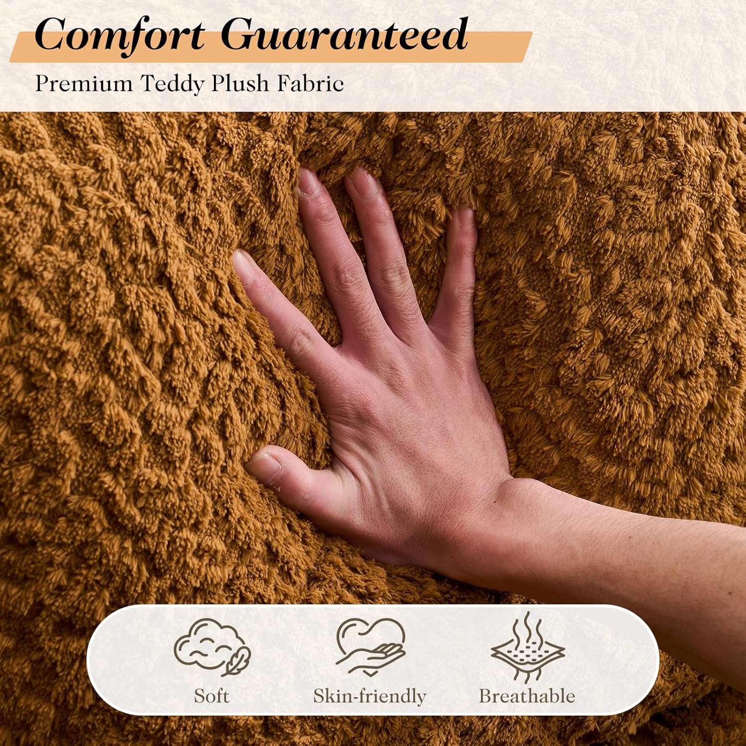 Curved Couch Loveseat Sofa, Luxury Deep Seat Loveseat Sofa Couch for Small Place, Modern Cloud Couch Floor Couch with 3 Pillows for Living Room & Bedroom, No Assembly Required(Brown)