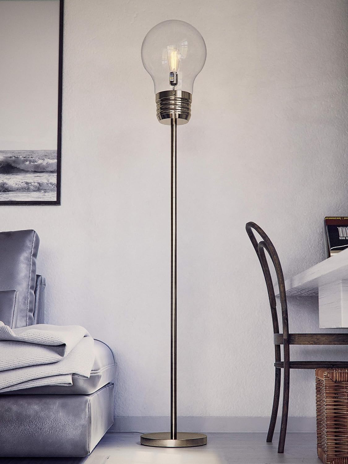 Promo 40% OFF Kenroy Home 32463AB Edison Floor Lamps, Medium, Antique Brass