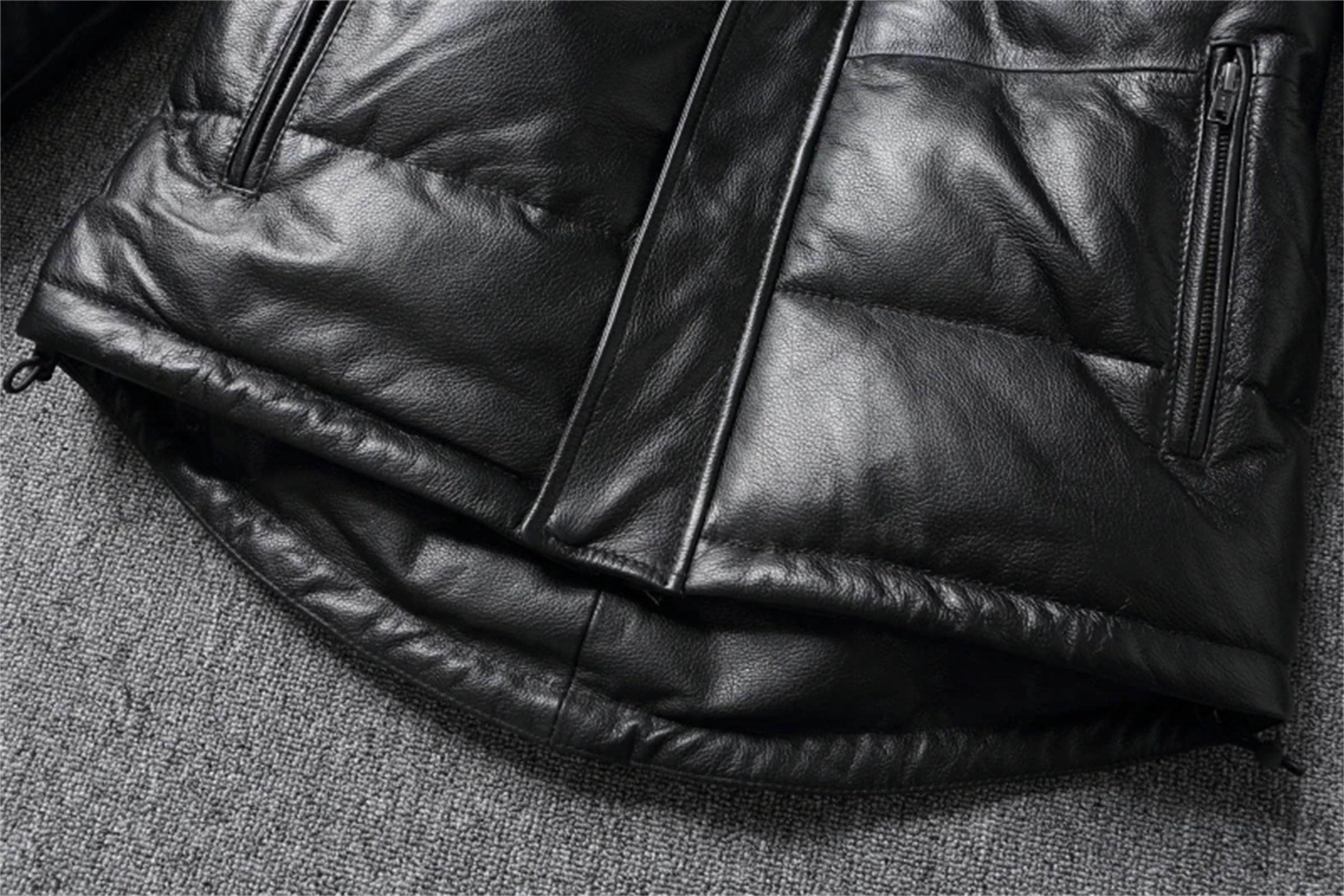 Giacca in pelle spessa da uomo con cappuccio caldo cappotto invernale lungo piumini cappotti in vera pelle di mucca