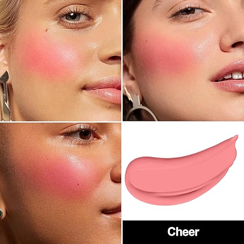 Miniatura 2 de FV Rubor líquido, rubor en crema de larga duración y mezclable para mejillas, maquillaje de rubor húmedo de alta pigmentación, rubores faciales