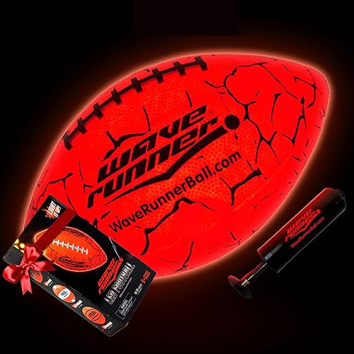 Miniatura 9 de Wave Runner Fútbol de fútbol con luz LED, que brilla en la oscuridad, tamaño de 10.35 pulgadas, con bomba y baterías incluidas, ideal para adultos,