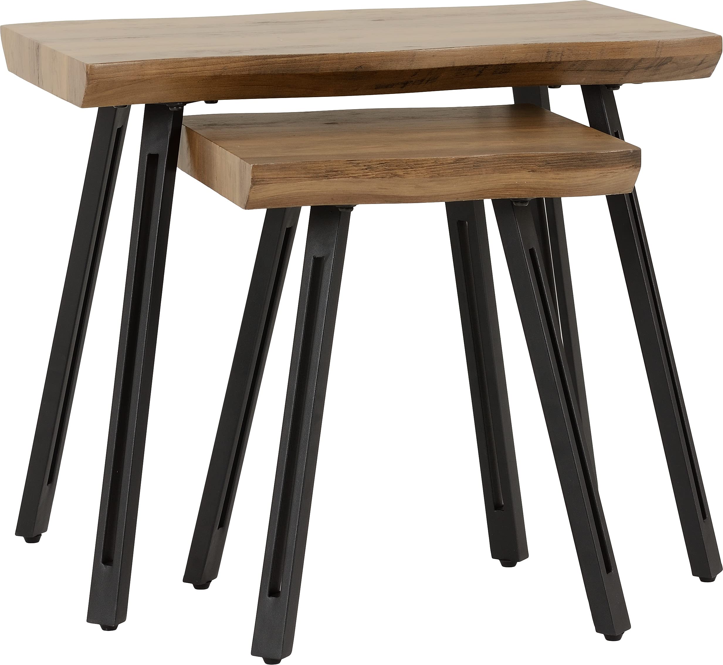 Seconique Quebec Nest of Tables - Medium Oak Effect, Brown