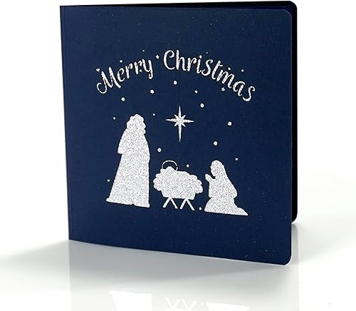 Miniatura 4 de CUTPOPUP - Tarjeta de felicitación de Navidad emergente, 3D, Año Nuevo, Navidad religiosa de Natividad (Noche Santa)