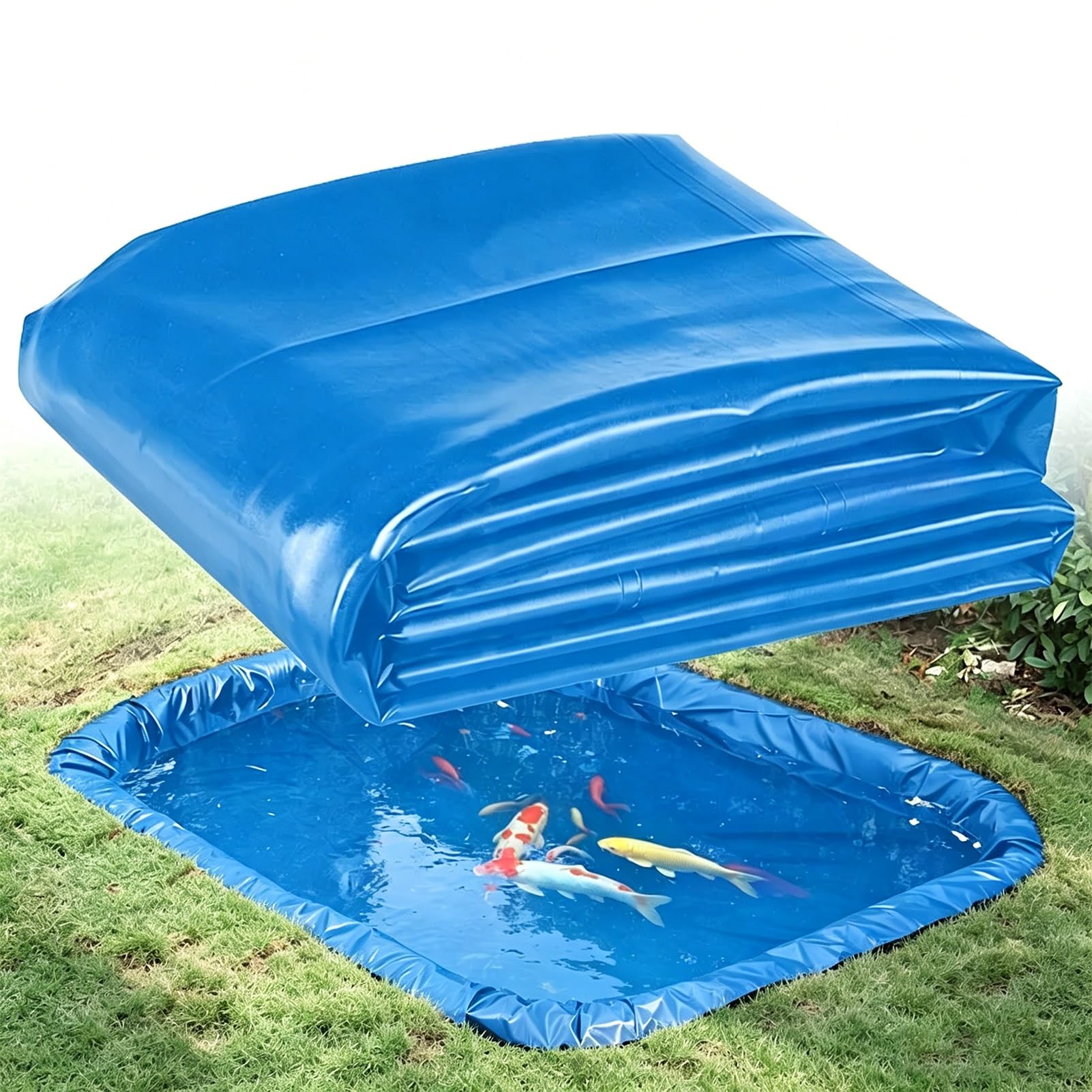 Yopappol Premium Pond Underlay Membrane, 3x7m 5x6m 7x8m 8x10m 10x12m Tear Resistant Fish Pond Liner, Cuttable Waterproof Sealing Film for Kio Ponds, Backyard Ponds, Water Gardens(2x5m(6.5x16.4ft))