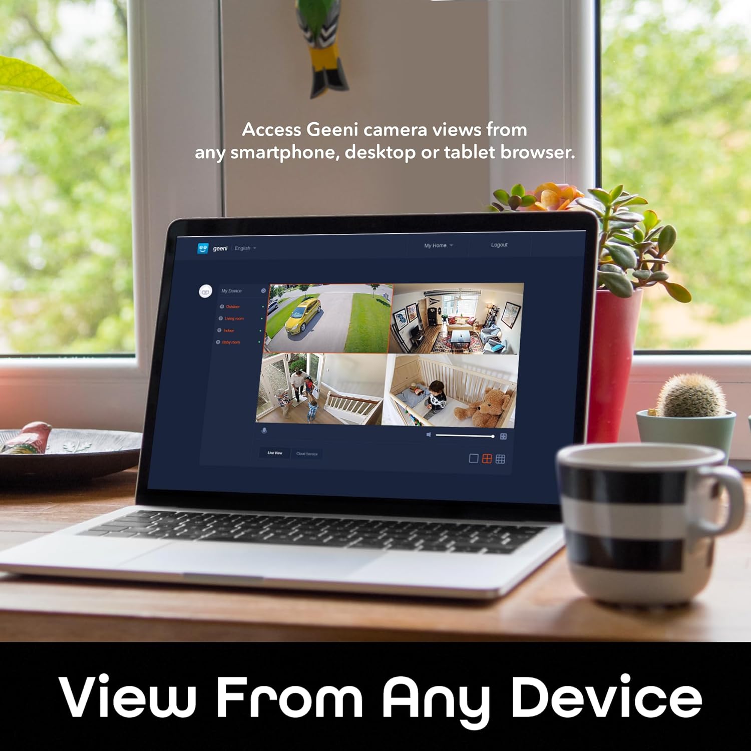 Geeni Hawk Outdoor Smart WiFi Security Camera 2K Weatherproof, Night Vision, 2-Way Audio, Compatible with Alexa and Google Home