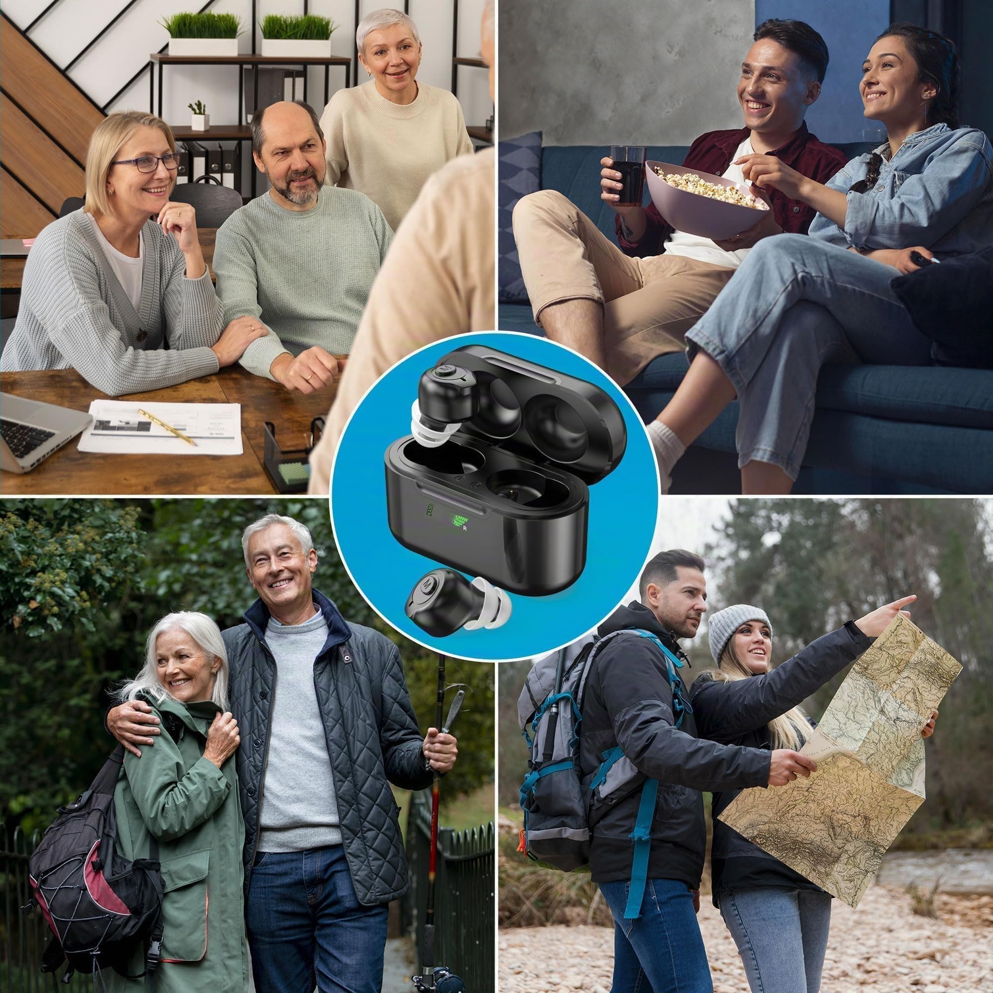 MEDca Recargable con Bluetooth para Personas Mayores y Adultos: par Personal Digital con Estuche de Transporte LCD HD de Carga, Activo, sin programación, fácil de Usar
