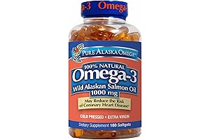 Pure Alaska Omega-3 Wild Alaskan Salmon Oil 1000mg Softgels: Experience the Benefits...