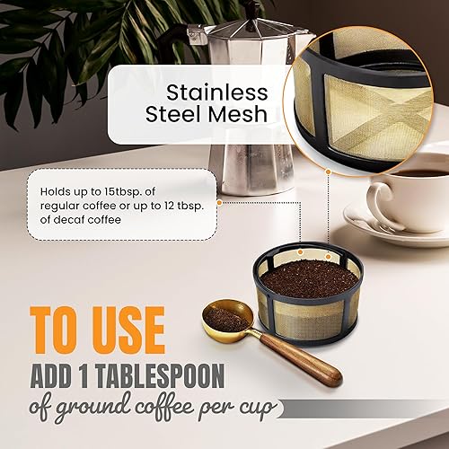 Miniatura 2 de Cesta de filtro reutilizable de 8 a 12 tazas con parte inferior de malla, se adapta a la máquina Keurig K-Duo Essentials y K Duo Brewers - Filtro