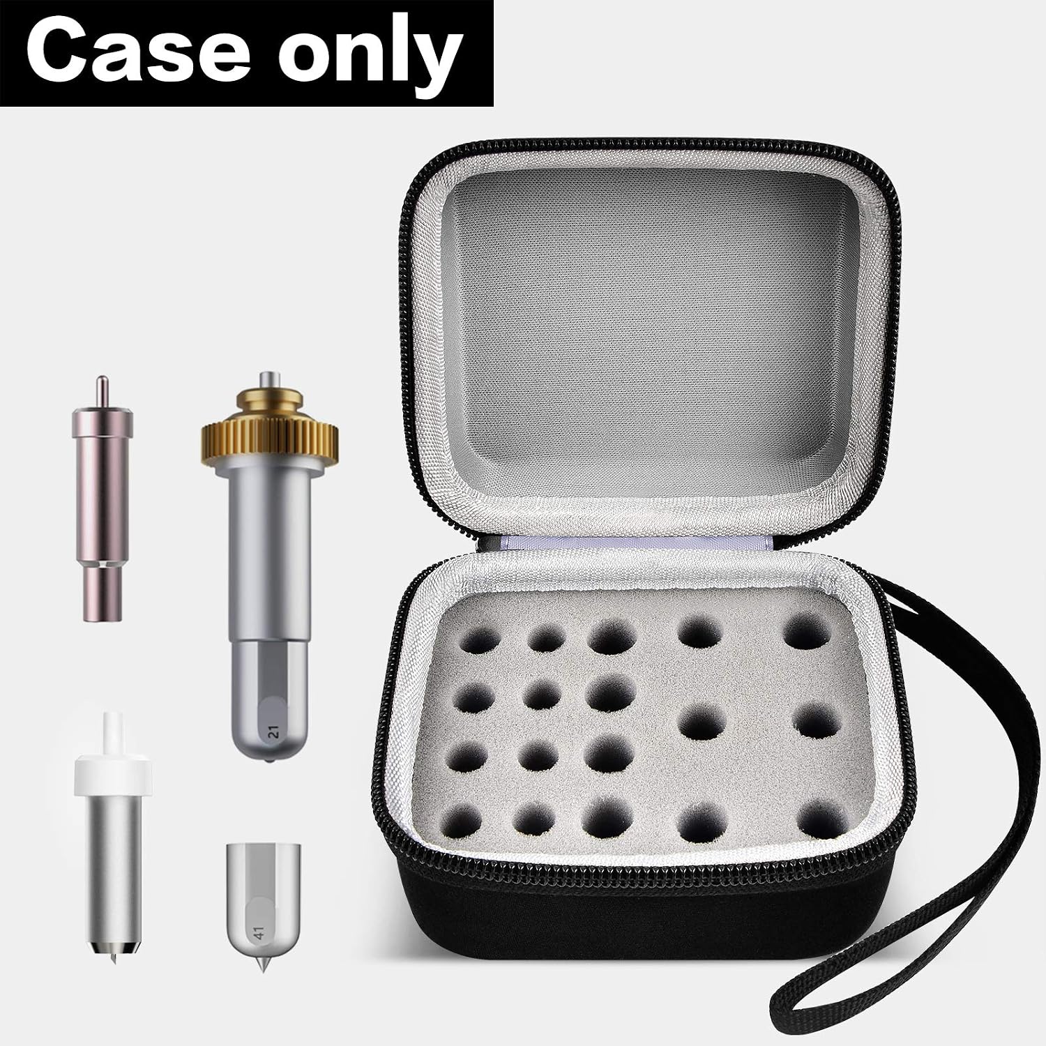 Organizer Holder Case Compatible with Cricut Maker Blades&Housing/Explore DeepCut/Bonded-Fabric/QuickSwap Tip/Silhouette Cam 3 4, Cricut Tool Accessories Storage Holds 18 Blades