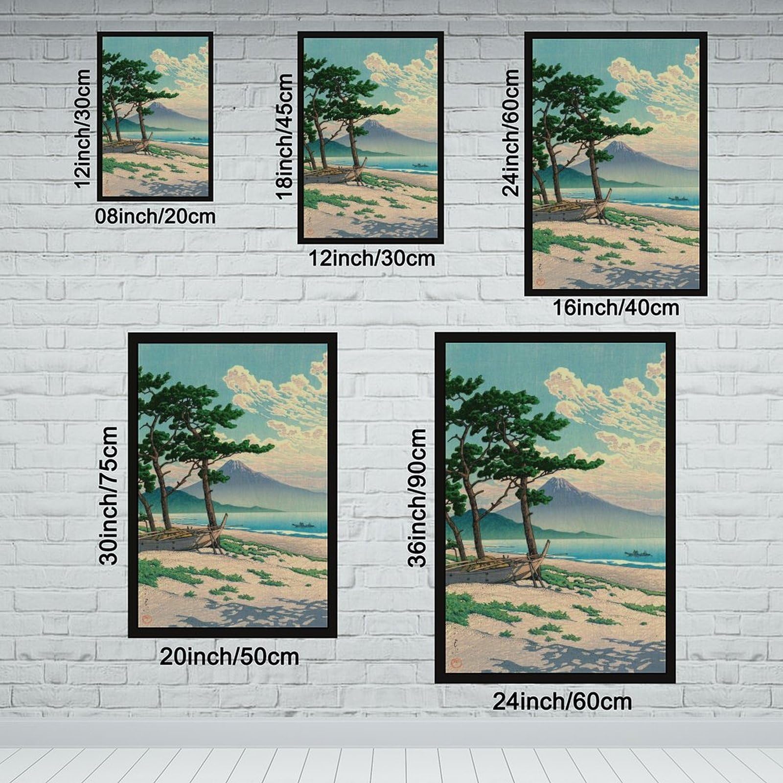 LXWNZE Pine Beach at Miho by Kawase Hasui(50) Poster su tela da parete decorazione artistica da parete per soggiorno camera da letto decorazione 61 cm L x 91,4 cm W