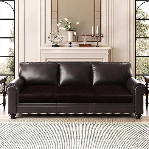 Miniatura 2 de Fundas de cojín de sofá con aspecto de cuero, juego de fundas de asiento de sofá, protector de muebles para sillón seccional, sofá biplaza para