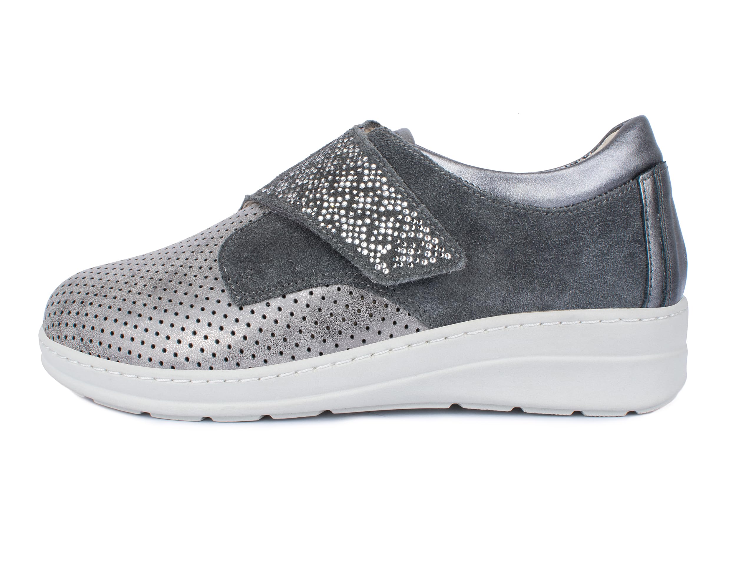 Jürgen Hirsch Zapatillas de piel para mujer Comfort 05, cierre de , plantilla extraíble DryGo