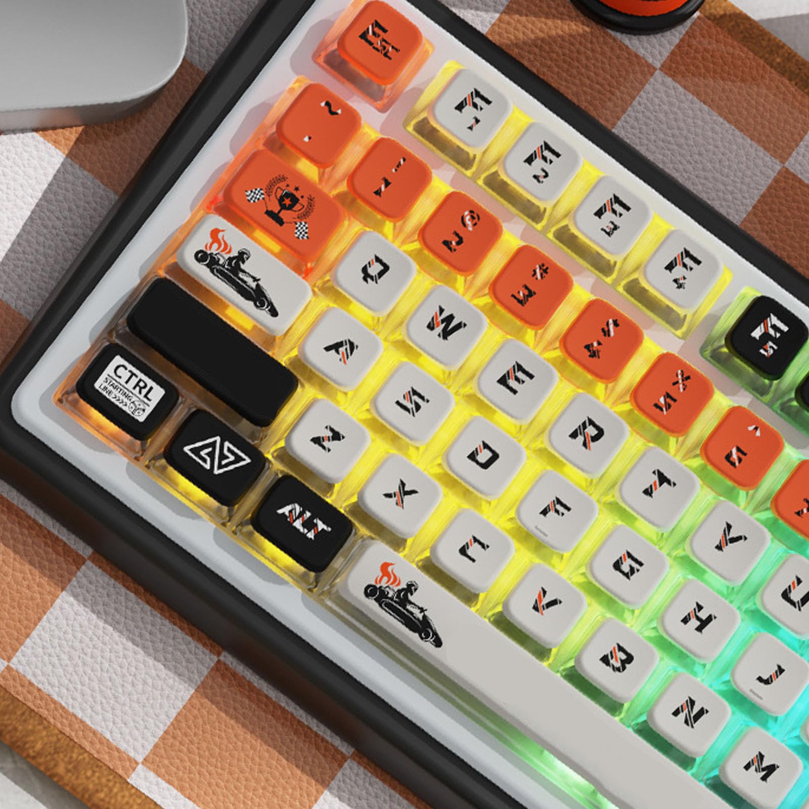 Zestaw 122 klawiszy Pudding Keycap Premium Sublimacja barwnika Materiał PBT Uniwersalne nasadki na klawisze o profilu MSA dla entuzjastów klawiatur mechanicznych Gracze