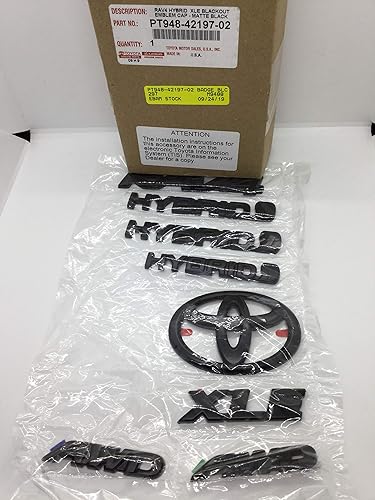 Miniatura 3 de Toyota 2019 y más reciente RAV4 Hybrid XLE Kit de superposición de emblema opaco negro (PT948-42197-02)