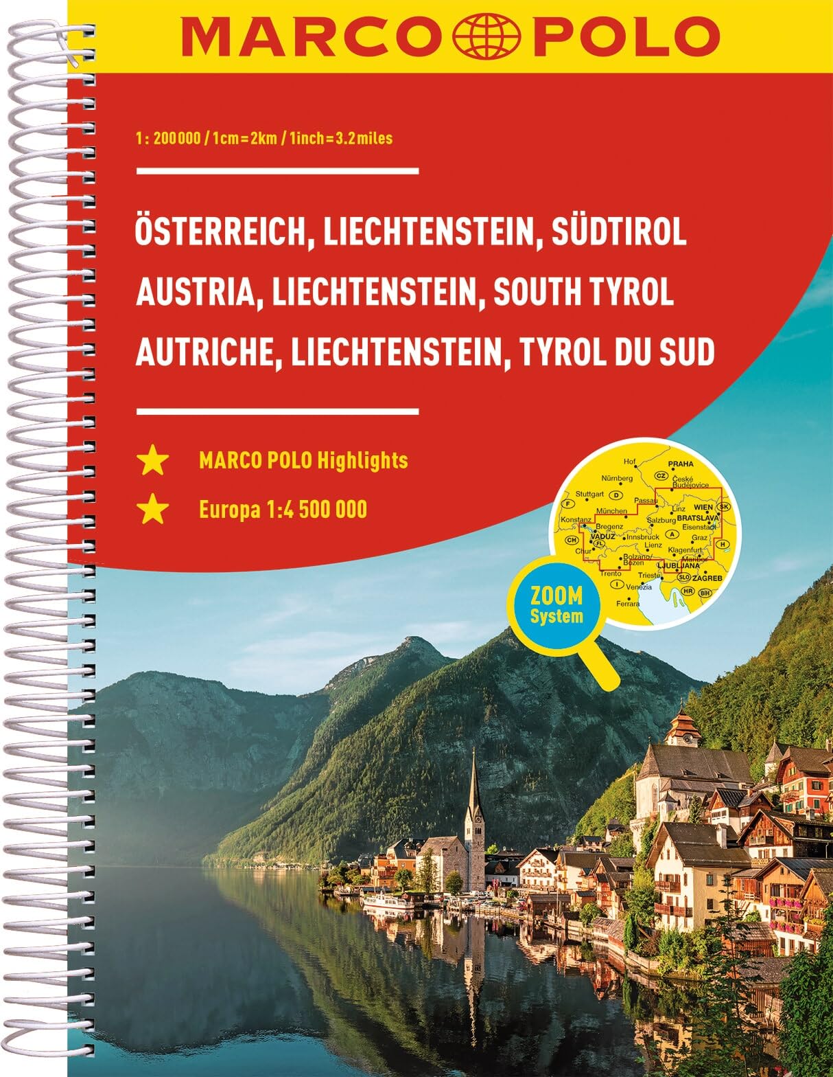 MARCO POLO Reiseatlas Österreich, Liechtenstein, Südtirol 1:200.000: mit Europa 1:4,5 Mio.