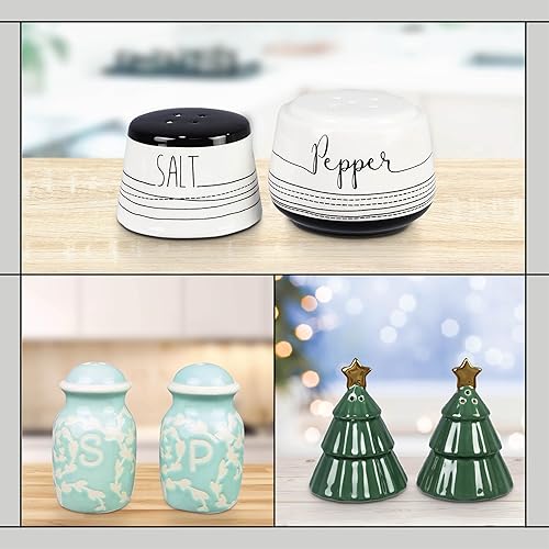 Miniatura 6 de Young's Inc. Juego de salero y pimentero de cerámica, accesorios y decoración para mesa de cocina, laguna azul náutica