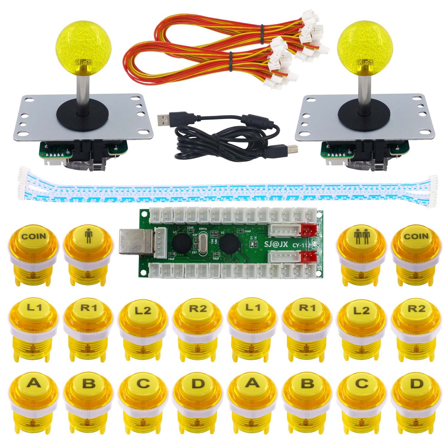 SJ@JX 2 graczy gra zręcznościowa DIY zestaw arcade joystick kontroler klawiatura mechaniczna przełącznik retro malina mama przycisk zręcznościowy