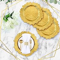 Vista 80 de Tanlade 50 Pcs 13 Inch Charger Plates Bulk Round Wedding Chargers Plastic Dinner Plates for Table Setting Wedding Party Decoration (Gold)