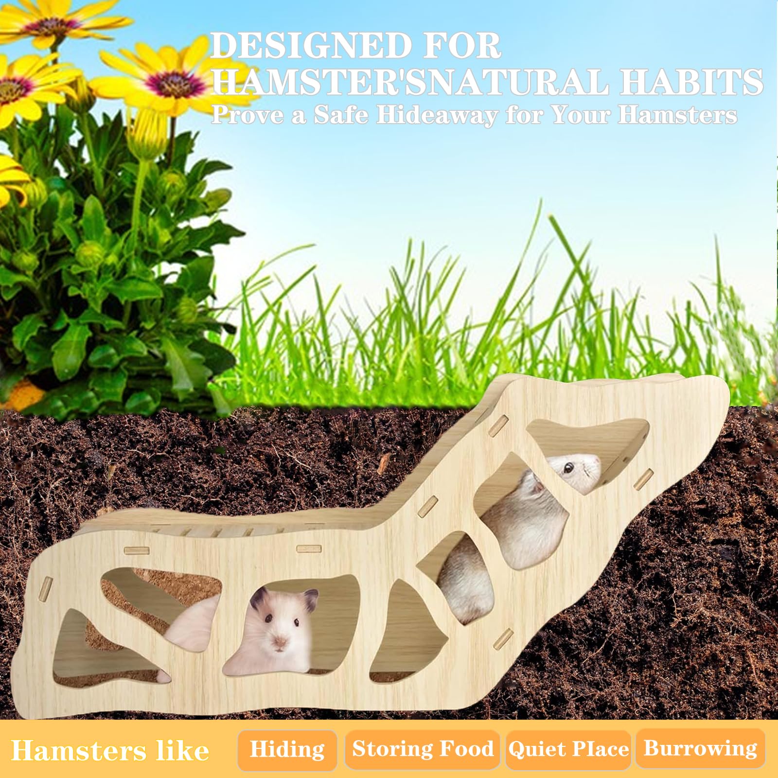 Climbing Ladder Hideout For Hamsters Hamster Hiding House - Climbing ...