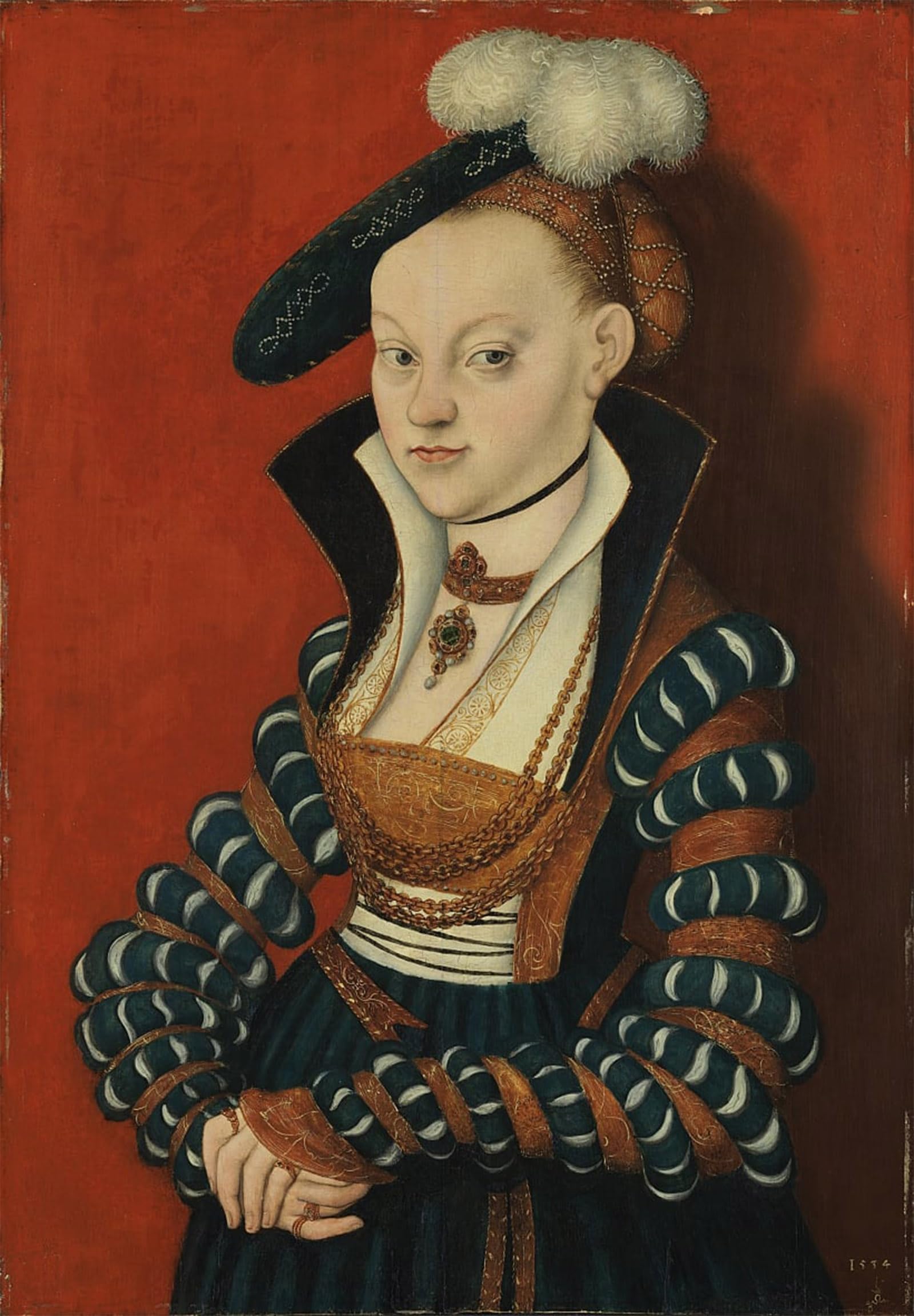 ARTXLXXBN Famous Painting Canvas Artwork Graffiti Print Margarethe Luther Mother of Luther by Lucas Cranach the Elder Portrait Canvas Image for Home Decor 60x90cm