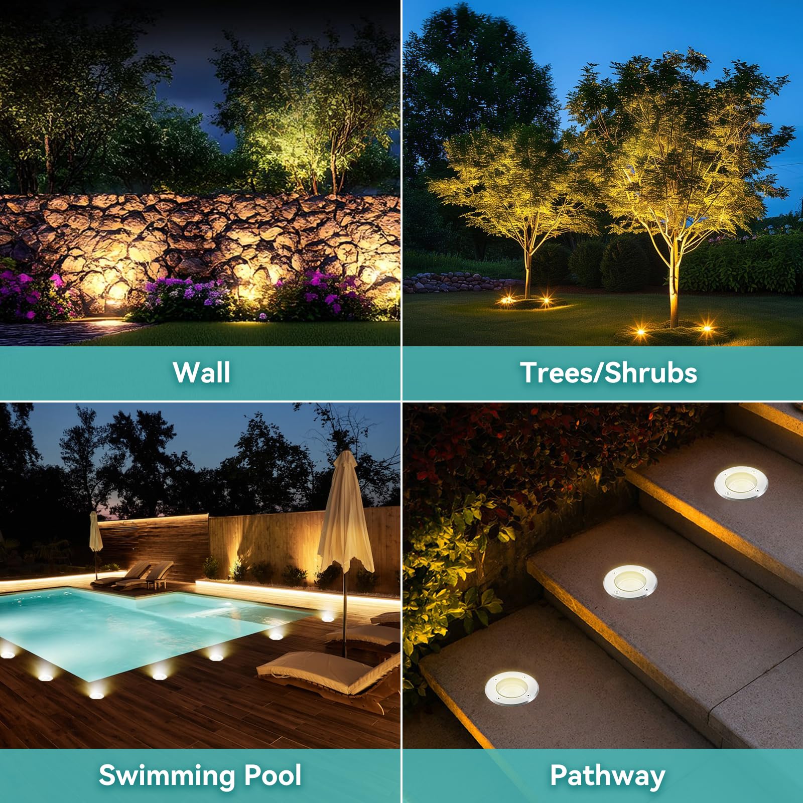 Spot LED Encastrable Exterieur Sol Rond GU10 IP65 3W 230V 3000K Blanc Chaud