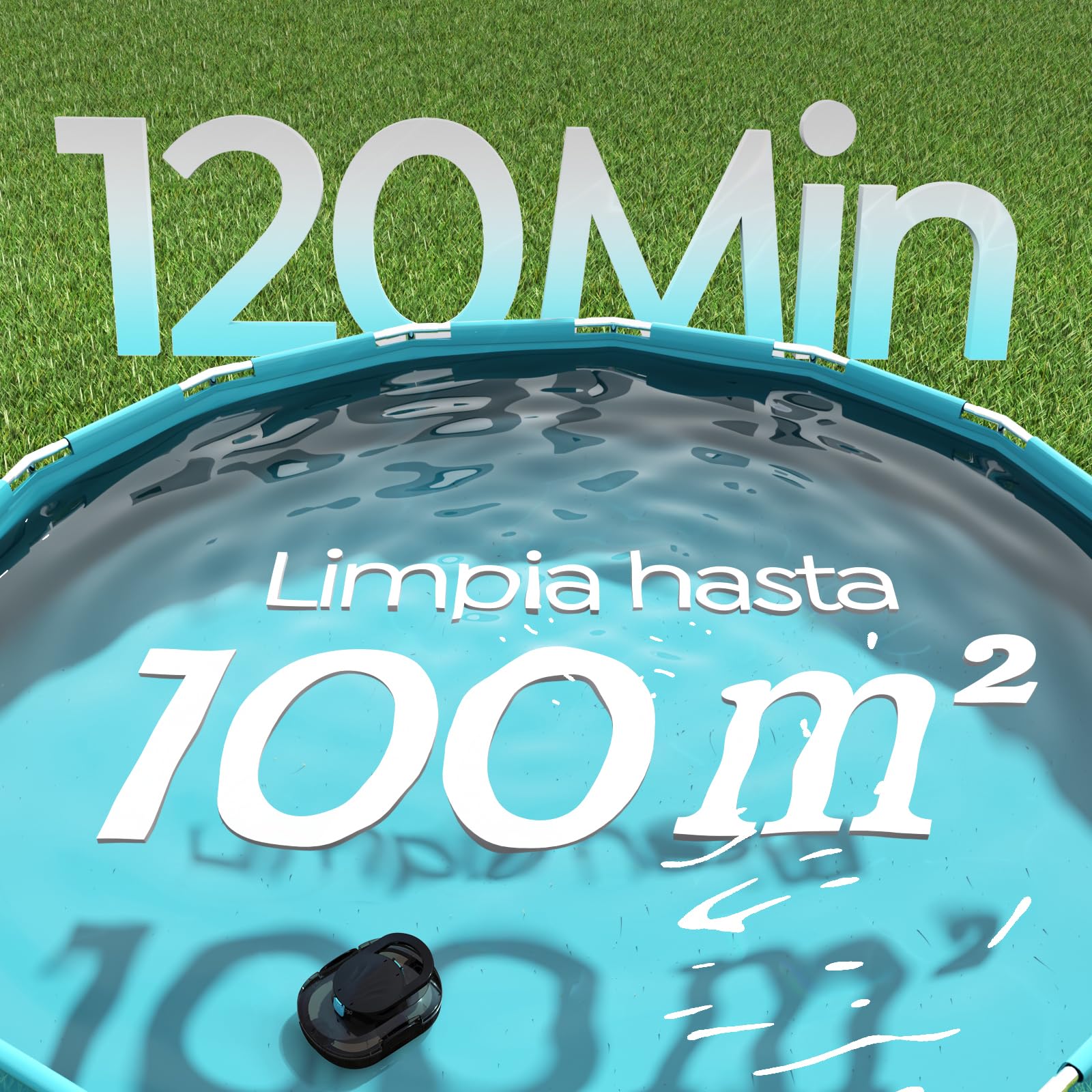 S1PRO (2026 Upgrade) Robot Limpiafondos Piscina, 120 Min de Limpieza, Doble Motor Robot de Piscina, con Filtración de 180μm, Estacionamiento Auto, para Piscinas Elevadas 100 m², Negro