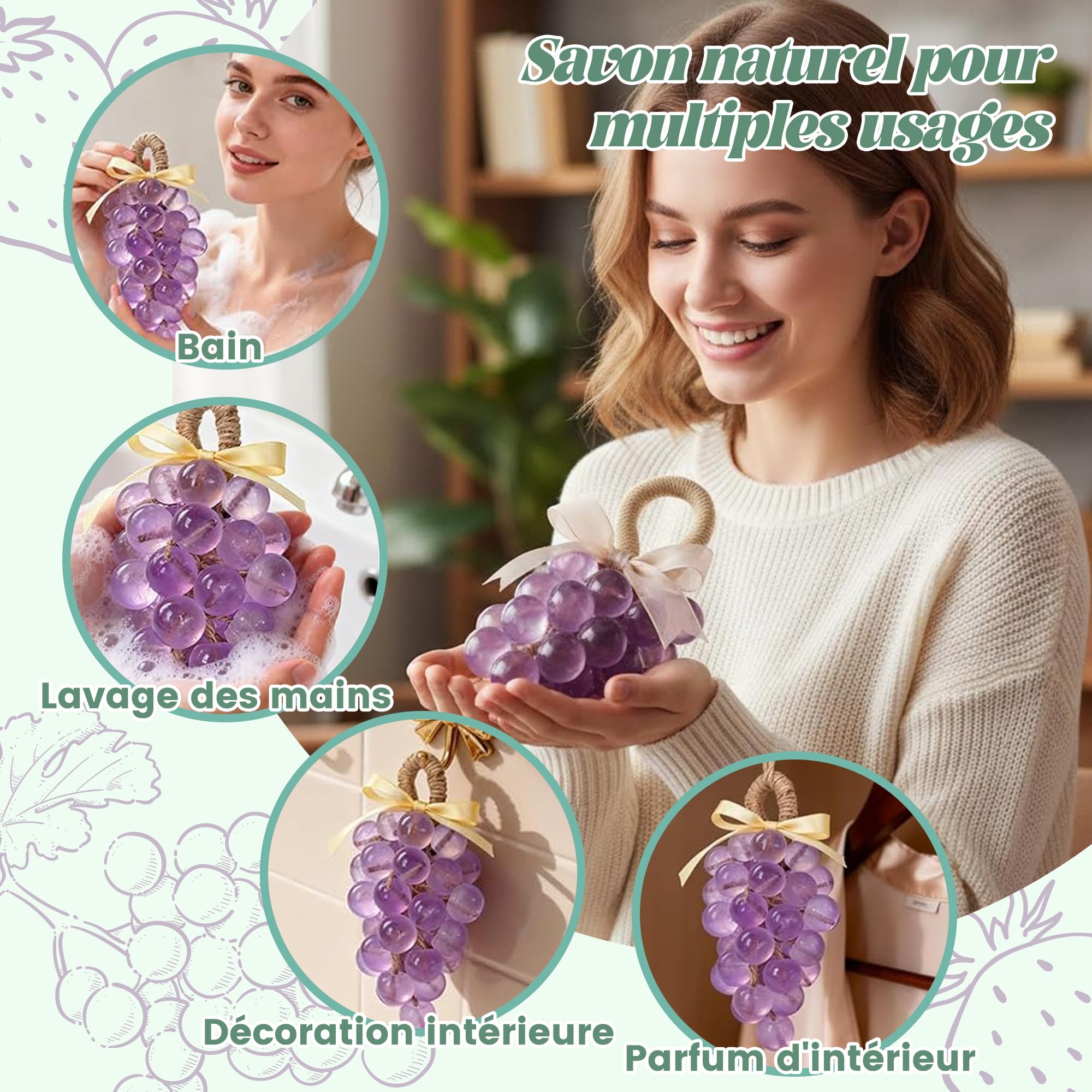 Kit De Fabrication De Savon Au Raisin Et À La Fraise Pour Adultes Débutants, Fournitures Pour La Fabrication De Savon Aux Fruits À Faire Soi-même Avec Moule À Savon, Base De Savon Et Fournitures