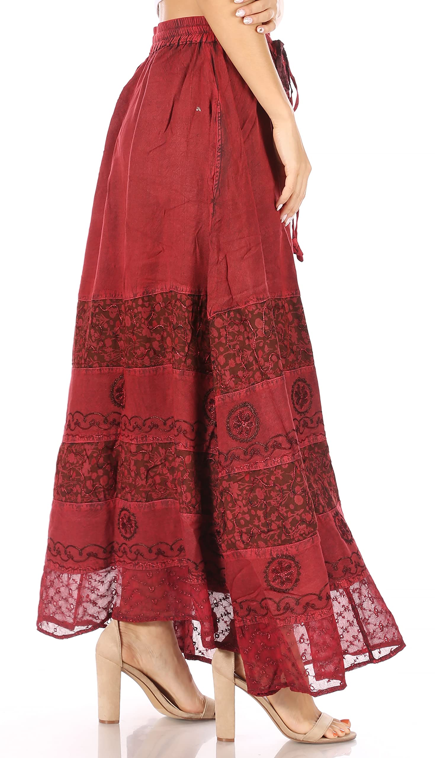 Sakkas Sandra Frauen Casual Lange Maxi Boho Gypsy Rock Elastische Taille & Taschen