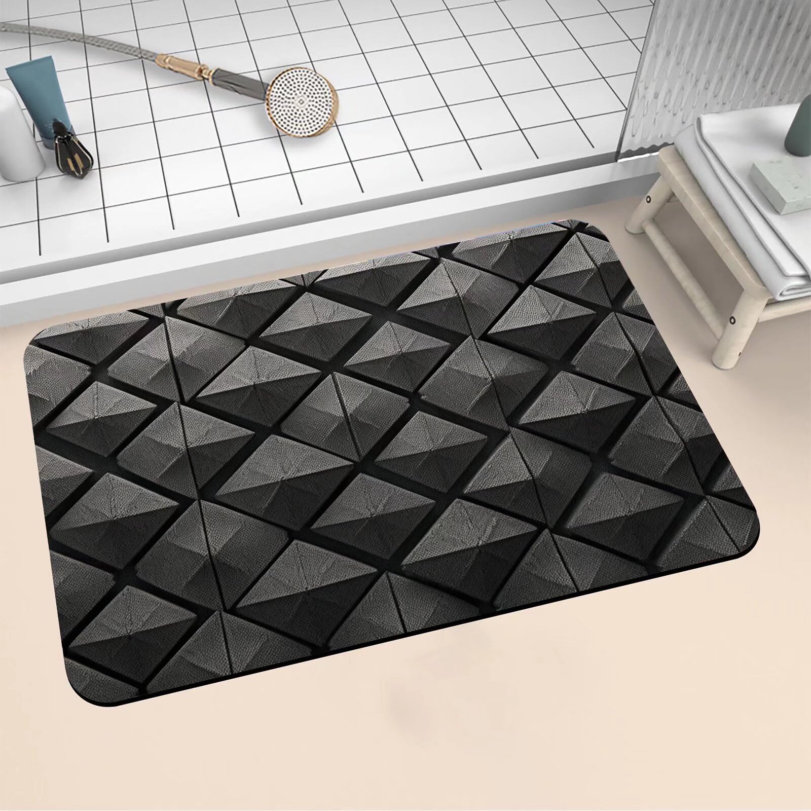 Alfombrilla ducha suave de secado rápido 40x60cm alfombra baño diatomita para lavandería