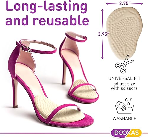 Miniatura 4 de Almohadillas de tacón alto de franela prémium para mujer, insertos de cojín de bola de pie, cómodos insertos de talón para zapatos de mujer,