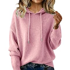 Cozy Cashmere Sweaters for Women Long Sleeve Knits Hoodie Lightweight Pullover Merino Wool Fall Winter Clothes