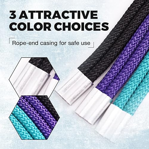 Miniatura 4 de Maskology Halter de cuerda para caballos, súper resistente, cabestrillo de entrenamiento de cuerda de caballo con 2 nudos de 14 de pulgada rígida,