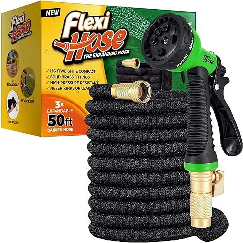 Flexi-Hose avec buse d'arrosage extensible à 8 fonctions, tuyau d'arrosage