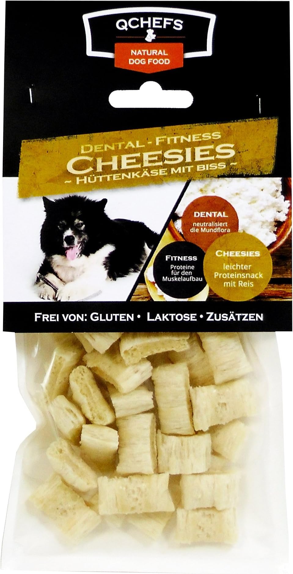 QCHEFS Dental Dog Snack Fitness CHEESIES Pack of 5 x 65g