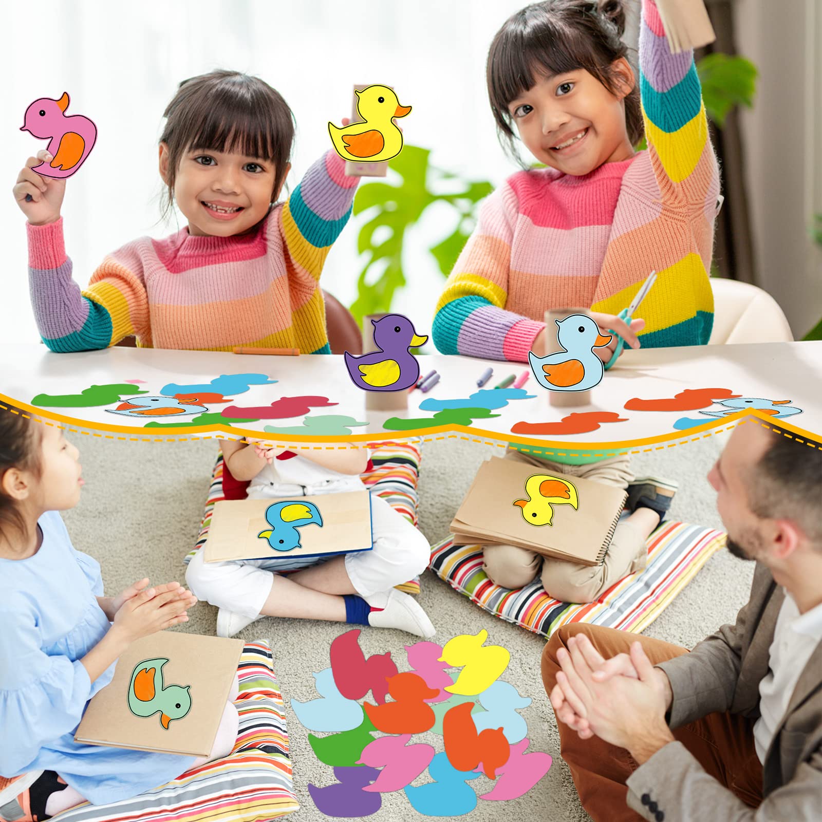 Snapklik.com : 108 Pcs Duck Paper Cutouts Classroom Duck Bulletin Board ...