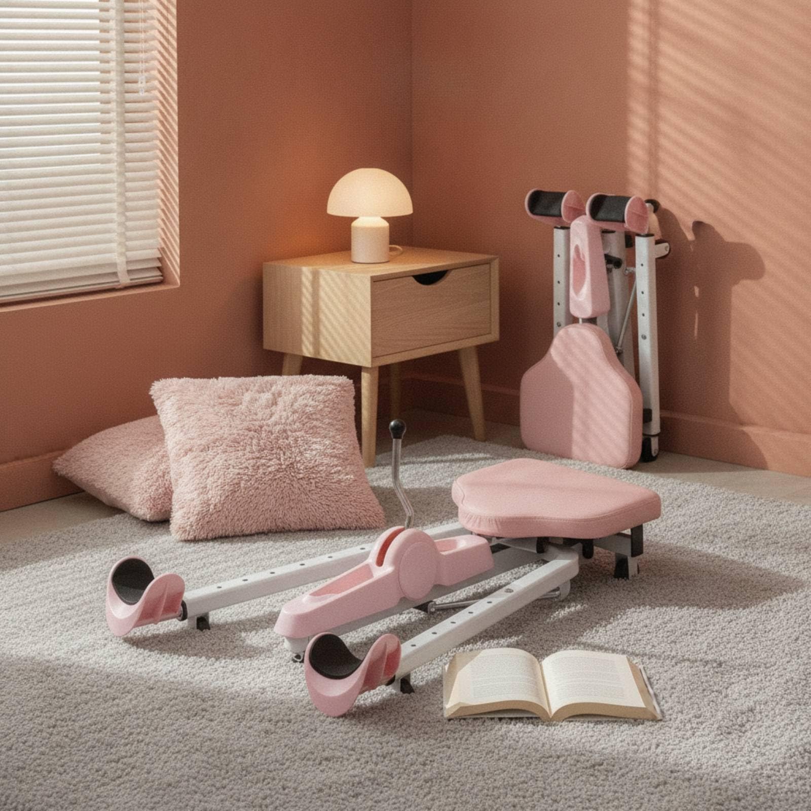 Entrenador de Estiramiento de Piernas Aparato de Estiramiento Máquina de Apertura de Caderas Banco de Splits con Asiento Acolchado y Respaldo para