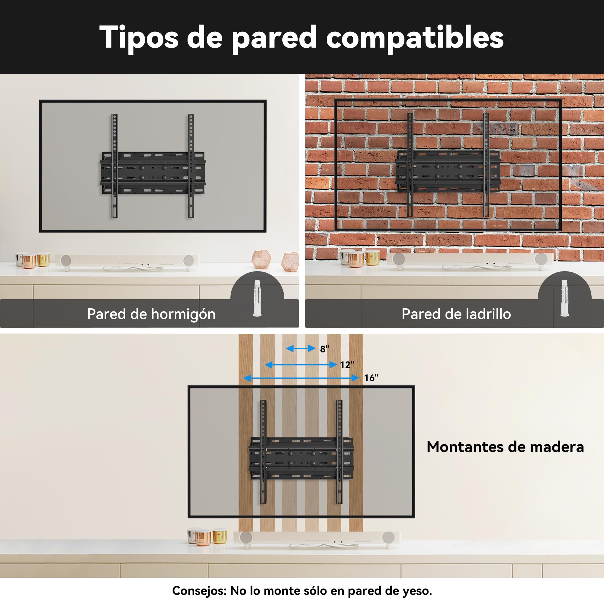 FORGING MOUNT Soporte TV Pared con Brazo Articulado Largo de 650mm para Pantallas de 26-60" de Planos/Curvos LCD/LED/OLED, Soporte Pared TV con Giratorio e Inclinable, hasta 35kg, VESA Máx 400x400 mm