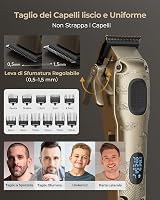 Set profesional de tuns și bărbierit pentru bărbați VGRPRO, auriu, aparat de ras electric cu folie, 4 trepte de viteză, afișaj LED pentru baterie 2