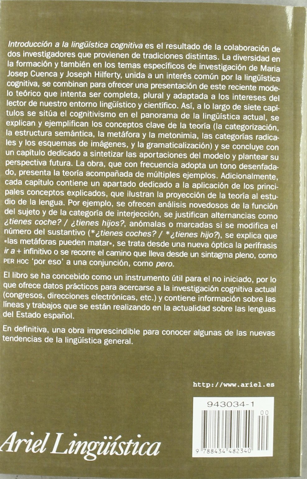 Introducción a la lingüística cognitiva: 1 (Ariel Letras)