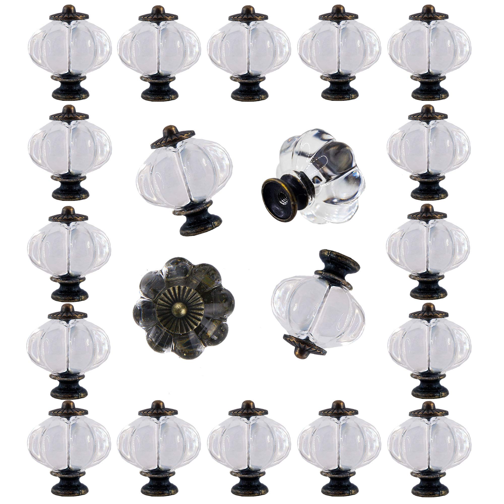 Buy Acrylic Knobs, 20 Pack Clear Pumpkin Knobs Antique