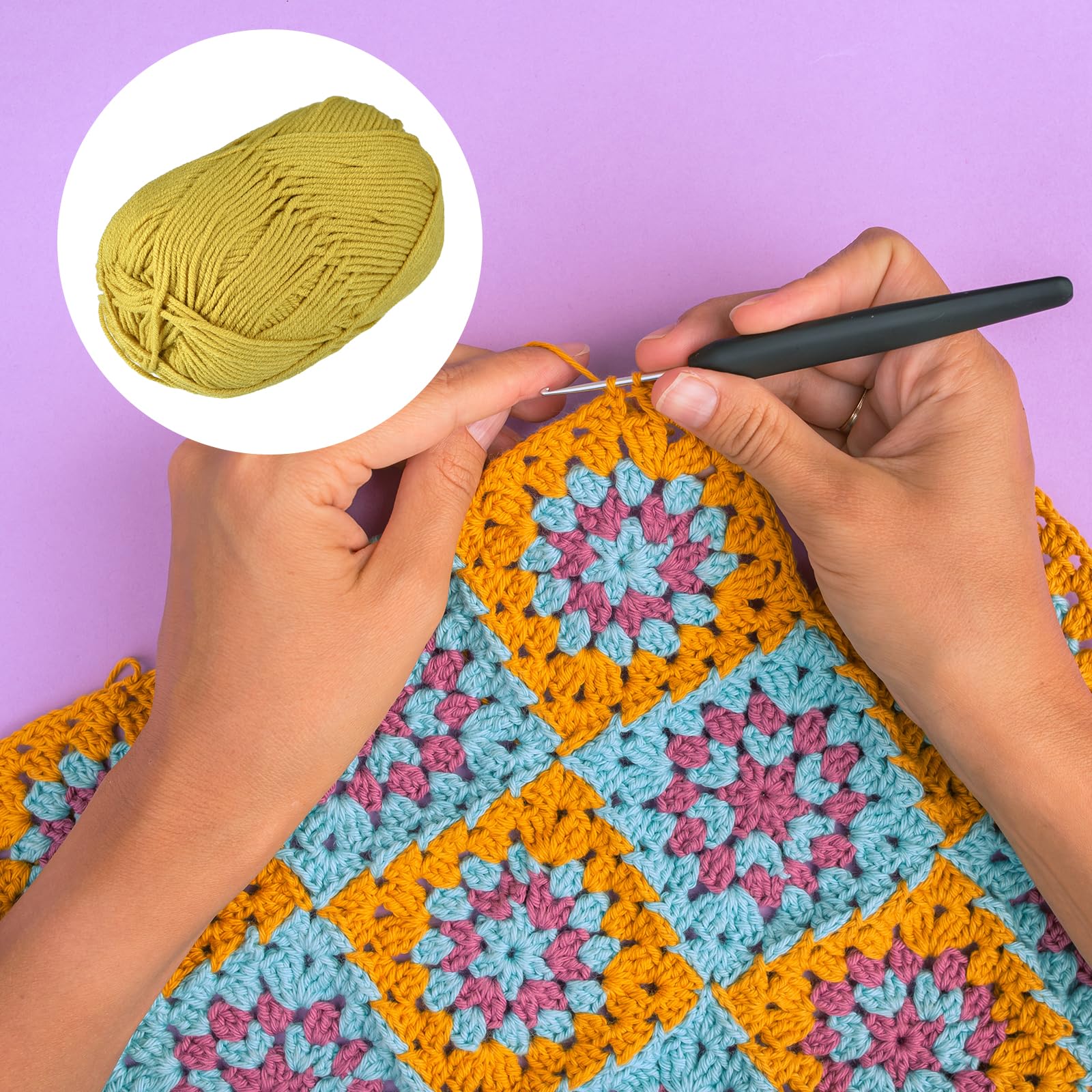METALLIXITY Acrylic Yarn(50g/1.76oz) 6Pcs, Acrylic Soft Crochet Yarns, Dark Yellow - Image 3