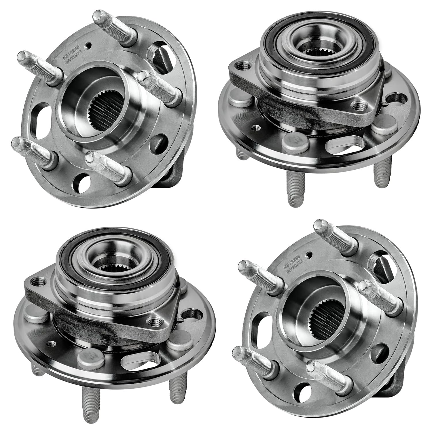 Detroit Axle - 4pc Front Rear Wheel Bearing Hubs for 2013-2015 Chevy Malibu