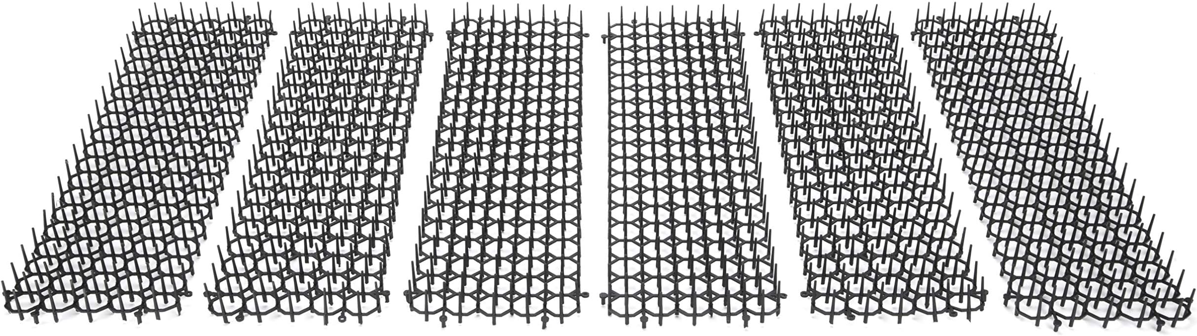 Katai 6 Pack Anti-Cat Pest Prickle Strips. Humane Plastic Spikes Deterrent Complete with Garden Pegs