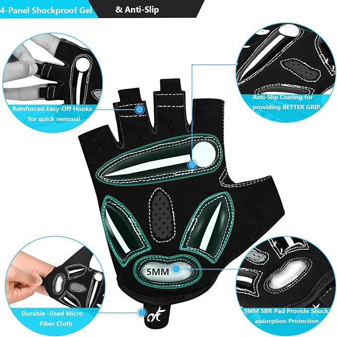 Guantes para Ciclismo Hombre Mujer, 5MM Gel, Transpirables miniatura 3