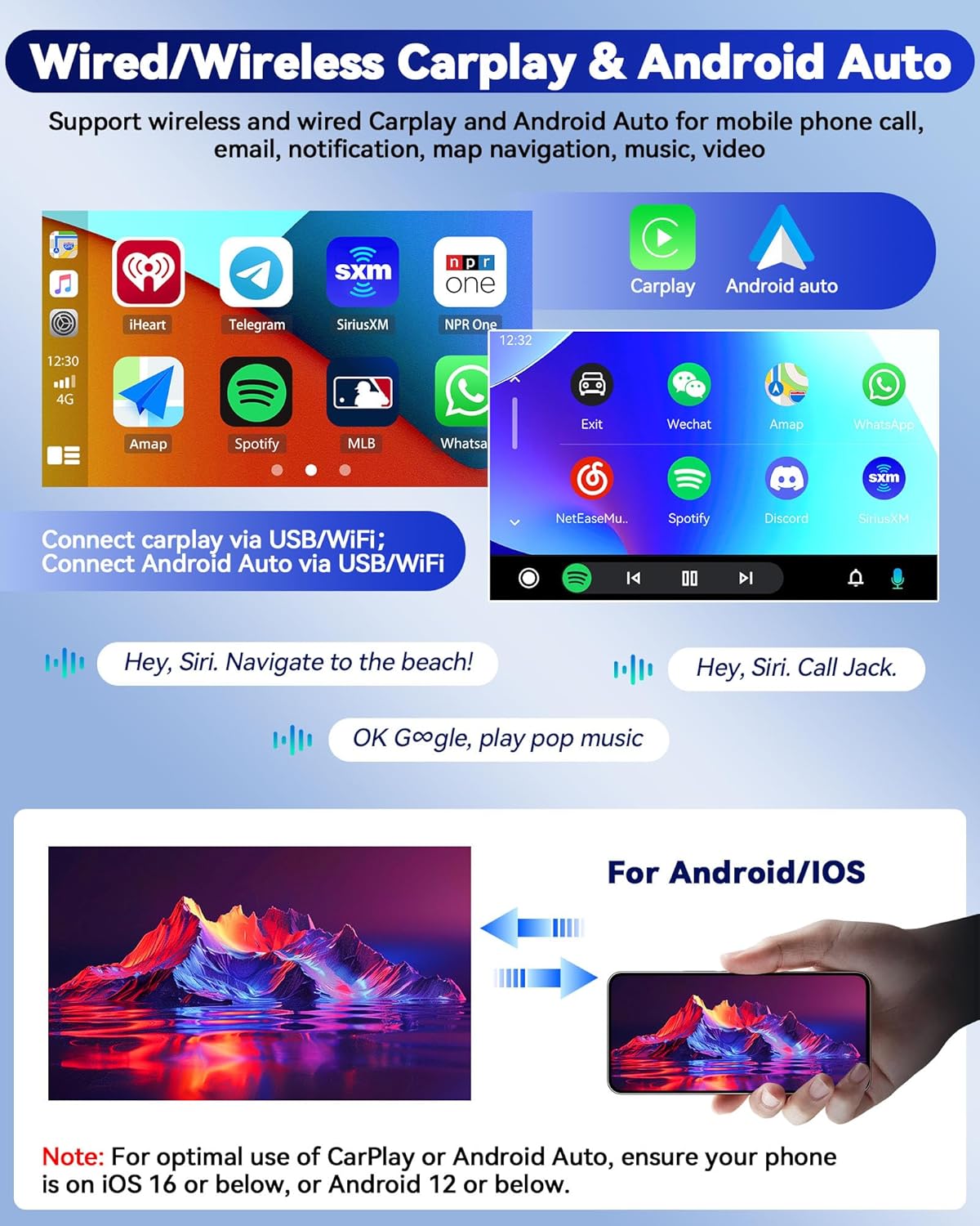 for 2011 2012 2013 Hyundai Elantra Android 15 Car Stereo Wireless CarPlay Android Auto Mirror Link, 9 inch Touch Screen Radio 2+64G GPS Navi WiFi Bluetooth RDS FM SWC+AHD Backup Camera